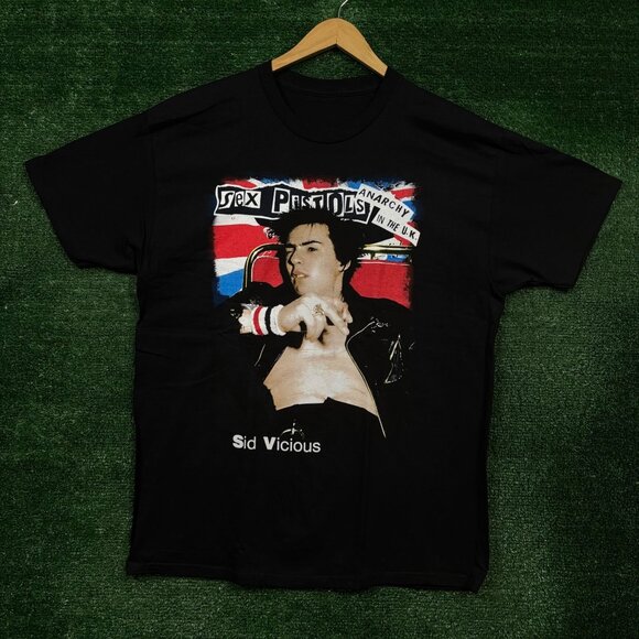 Sex Pistols Anarchy in the UK Sid Vicious Punk Rock Band T-Shirt Size Large - Picture 1 of 4